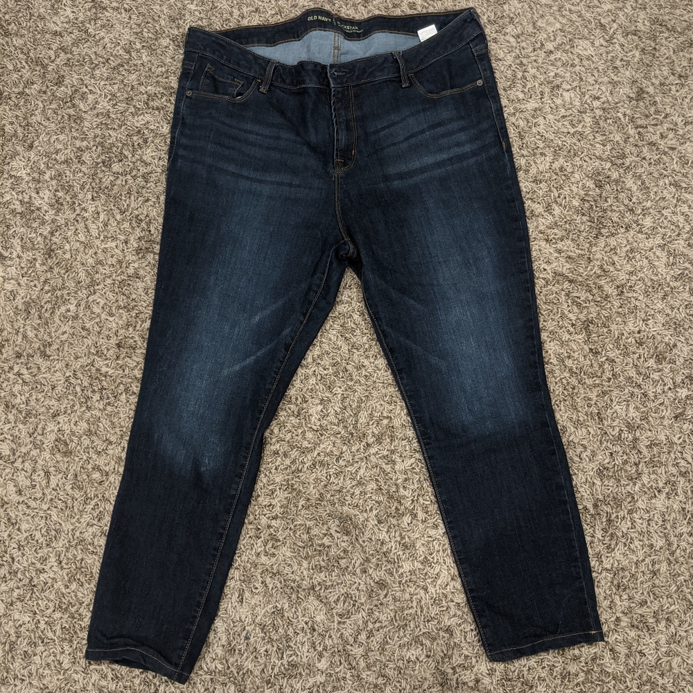 Old Navy mid-rise Rockstar Jeans size 18 dark wash
